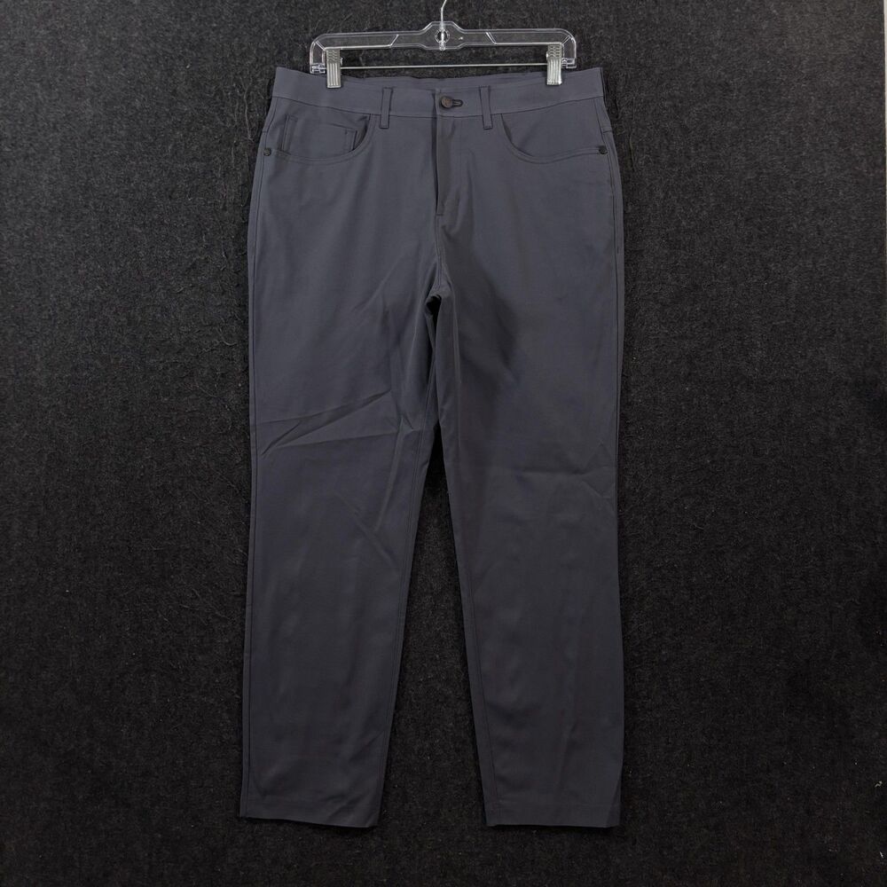Public Rec Pants Men's 33x28 Gray Microfiber 5-Pocket Chino Casual Wear Travel